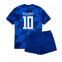 Kroatien Luka Modric #10 Bortaställ Barn EM 2024 Korta ärmar (+ Korta byxor)